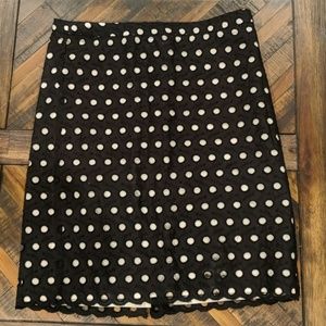 LOFT Black and White Polka Dot Skirt - Size 0